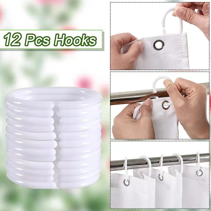 Floral Shower Curtain Waterproof Fabric Flower Plant Shower Curtains For Bathroom Decor Set Home Hotels Machine Washable Spring