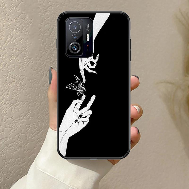 Anime Aesthetic Black Funda For POCO F5 F3 M5s C40 F4 GT X3 X4 X5 Pro Case For Xiaomi 12 13 Lite 11T 12T Pro 12X