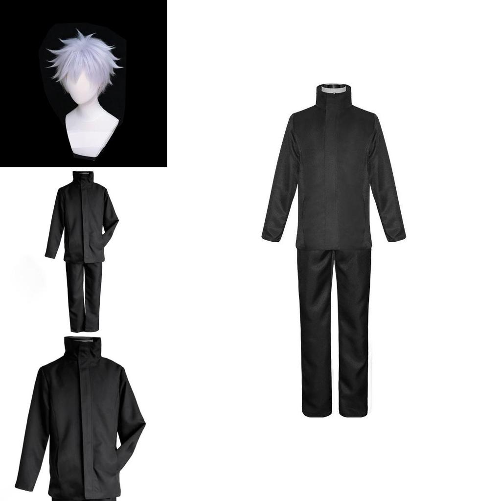 Premium Quality Jujutsu Kaisen Gojo Satoru Cosplay Costume With Stylish Wig For Men