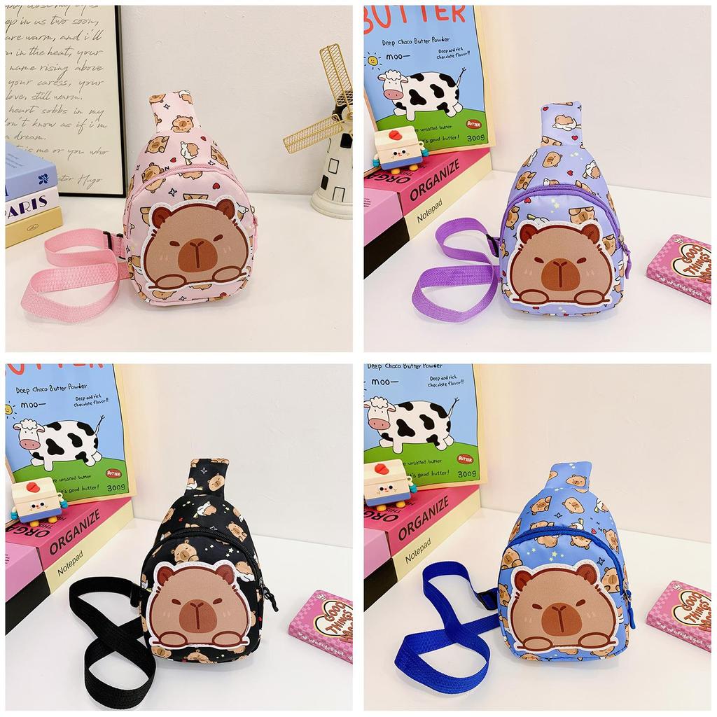 Printed Capybara Shoulder Crossbody Chest Bag Children Outdoor Wallet Leisure