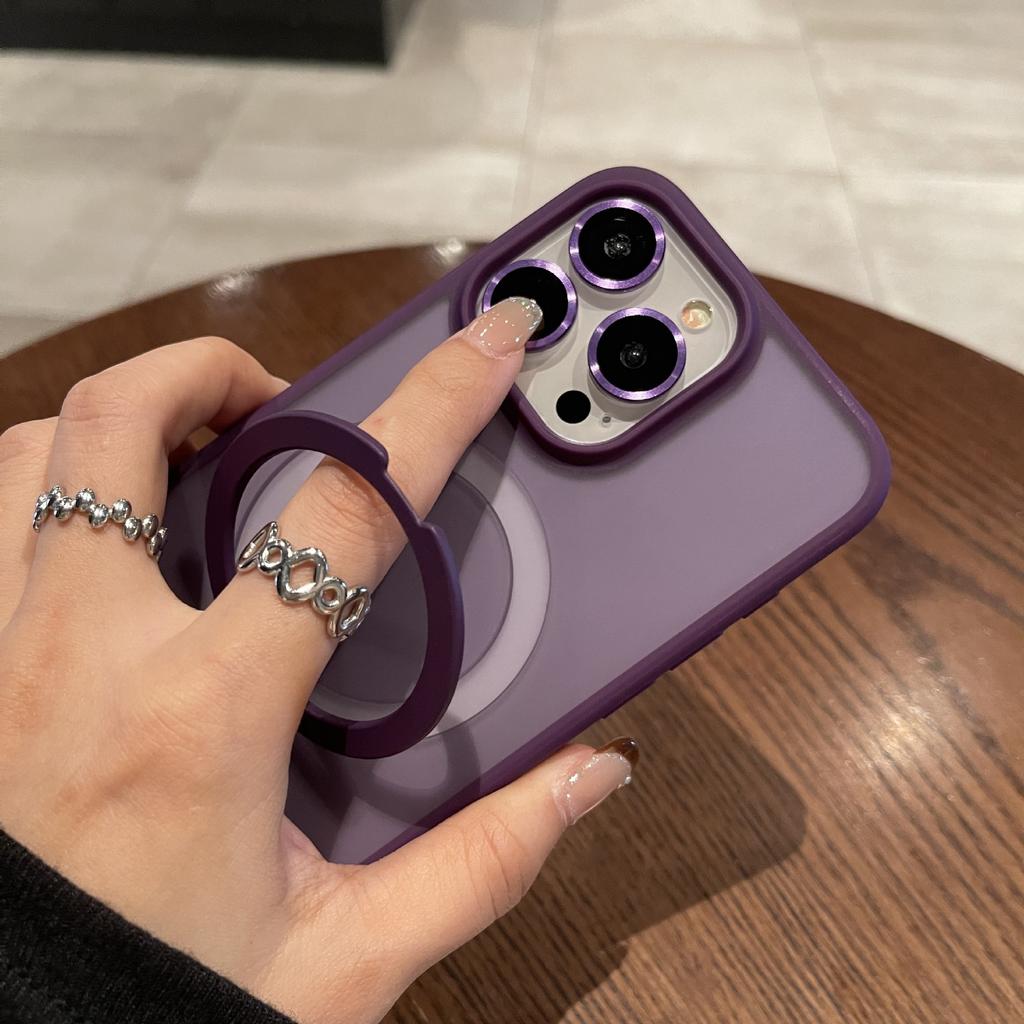 Applicable to iPhone17PRO mobile phone case matte skin feel fulcrum bracket magnetic suction with lens film Apple 16E protection