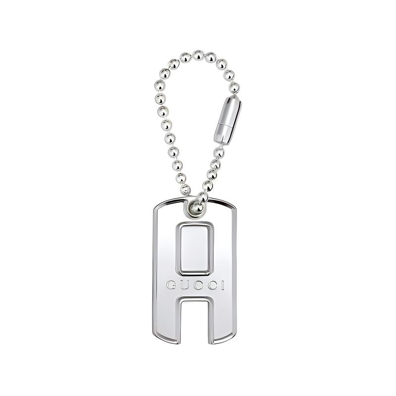 Gucci A-shaped enamel 938 silver necklace/pendant, same style for men and women, couple model, silver серебряный