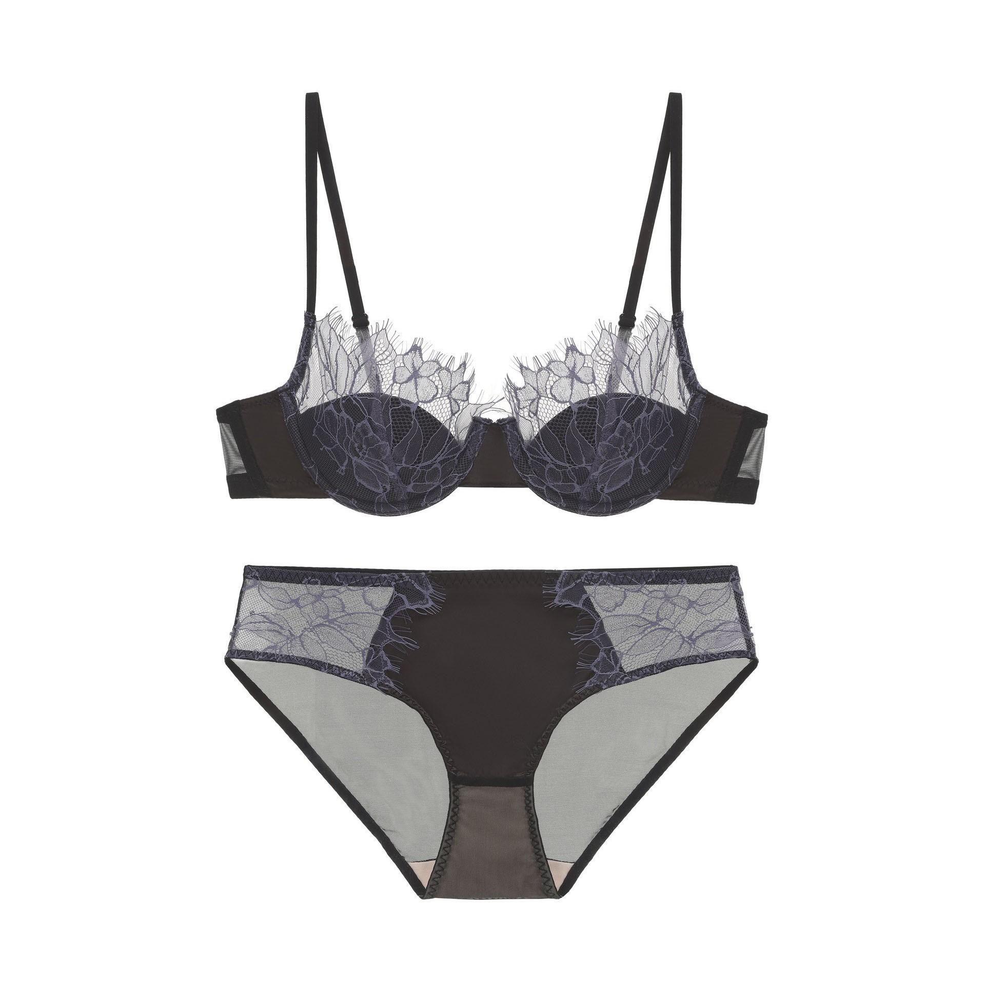 

Сексуальный костюм французский сексуальный полые ресницы кружево мягкое стальное кольцо тонкий хлопок удобный сбор 85C чёрный