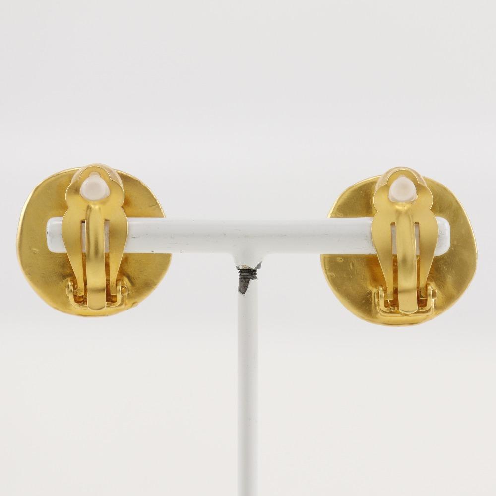 Chanel COCO Mark Earring Vintage Plated Gold 20.9g Women Used