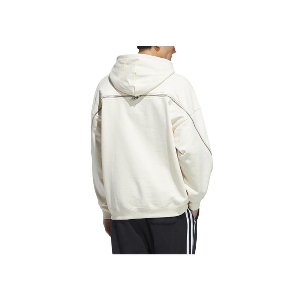 Adidas Originals Solid Color Sports Pullover Hoodie Men Tops Yellow White HH9434