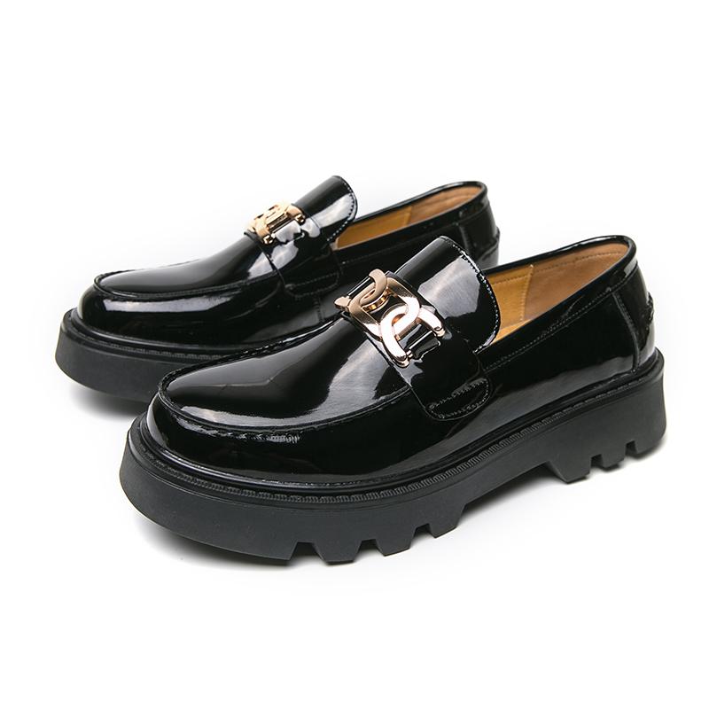 Fashion Mens Leather Casual Shoes Thick Bottom Mens Slip On Shoes Luxury Brand Male Comfortable Office Shoe Non-Slip Loafers