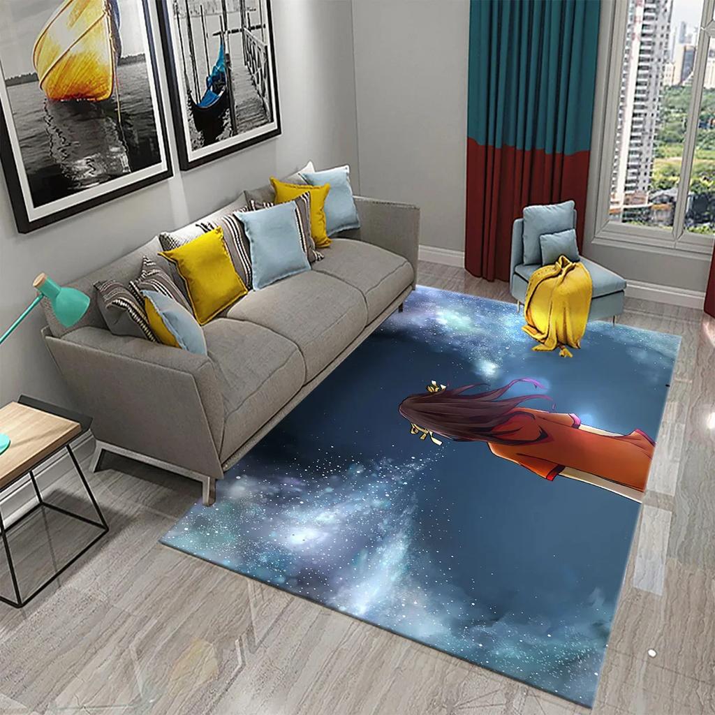3D Roztomilý Kreslený Dívčí Koberec do Kuchyně Koupelny Vchod Protiskluzové Předložky Ložnice Obývací Pokoj Balkon Dekorace Koberce Koberce