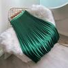 European & American Pearlescent Satin Pleated High-Waisted Swing Skirt