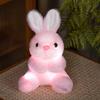 Easter Luminous Cartoon Rabbit Sit Lie Down Easter bunny Plush Toy Shiny Soft Stuffed Doll Cute Easter Home Decor Pillow