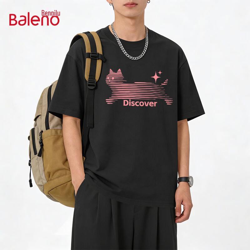 

Baleno Men s Cotton Short Sleeve Running Cat Print T-Shirt 5XL