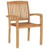 Stackable Garden Chairs with Cushions 8 pcs Solid Teak Wood