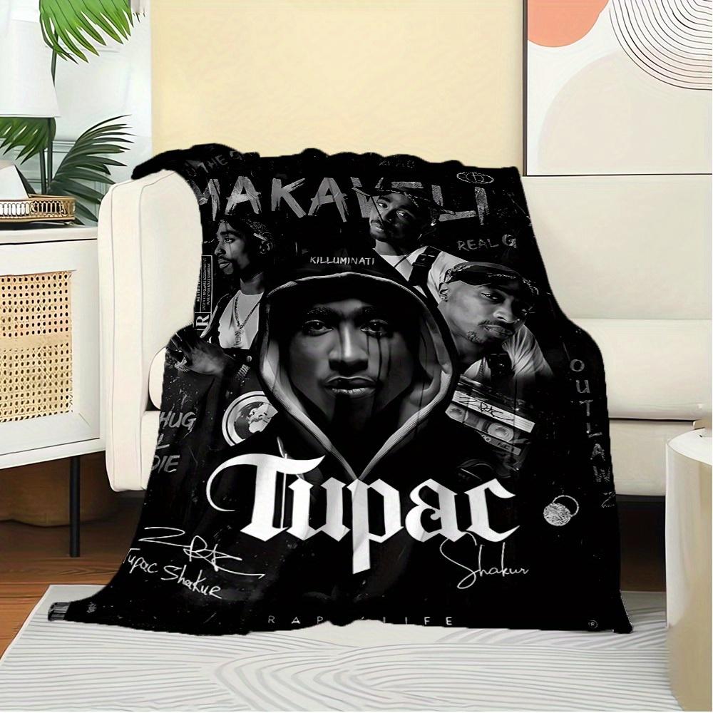 

1 шт. Фланелевое одеяло с принтом Rap, Legend, Hip Hop. Подходит для всех сезонов. Идеально для дома, путешествий или кемпинга 48 80cm x 120cm