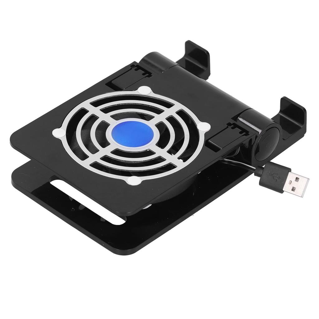 Three in One Aluminum Alloy Tablet Stand Non Slip DC Fan Desktop Phone Mount Radiator(Black )