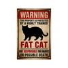 Warnschild Dicke Katze Metallschild Haus Garten Dekoration