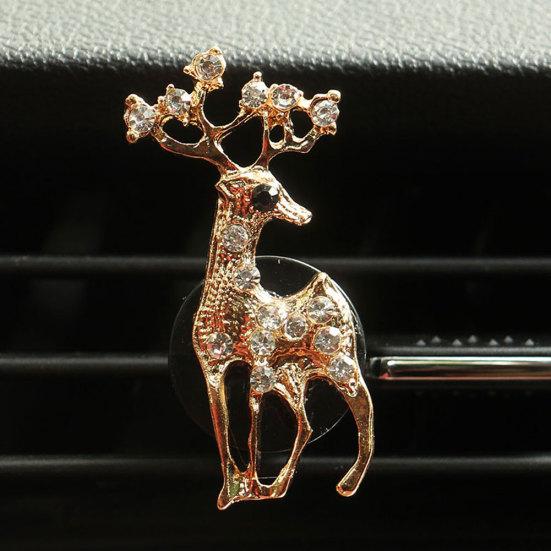 Deer Tower Cherry Rhinestone Car Air Outlet Duft Parfyme Clip Freshener