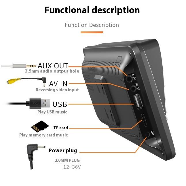 7-inch Portable Car Bluetooth MP5 Player, High-definition Large Screen Wireless Carplay Car Navigation