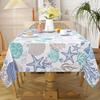 Summer Ocean Starfish Sea Shell Rectangle Tablecloth Table Decor Washable Polyester Kitchen Dining Table Cloth Party Decorations