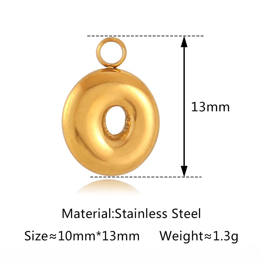 3Pcs Bubble Letter Charms Fadeless Gold Color PVD Plated Balloon Alphabet A-Z Pedant DIY Initial Necklaces Women Jewelry Making