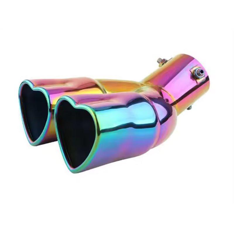 Universal Heart Shaped Car Exhaust Tail Pipe Muffler 63 Mm Heart Edge Car Stainless Steel Outlet Muffler Tip Pipe
