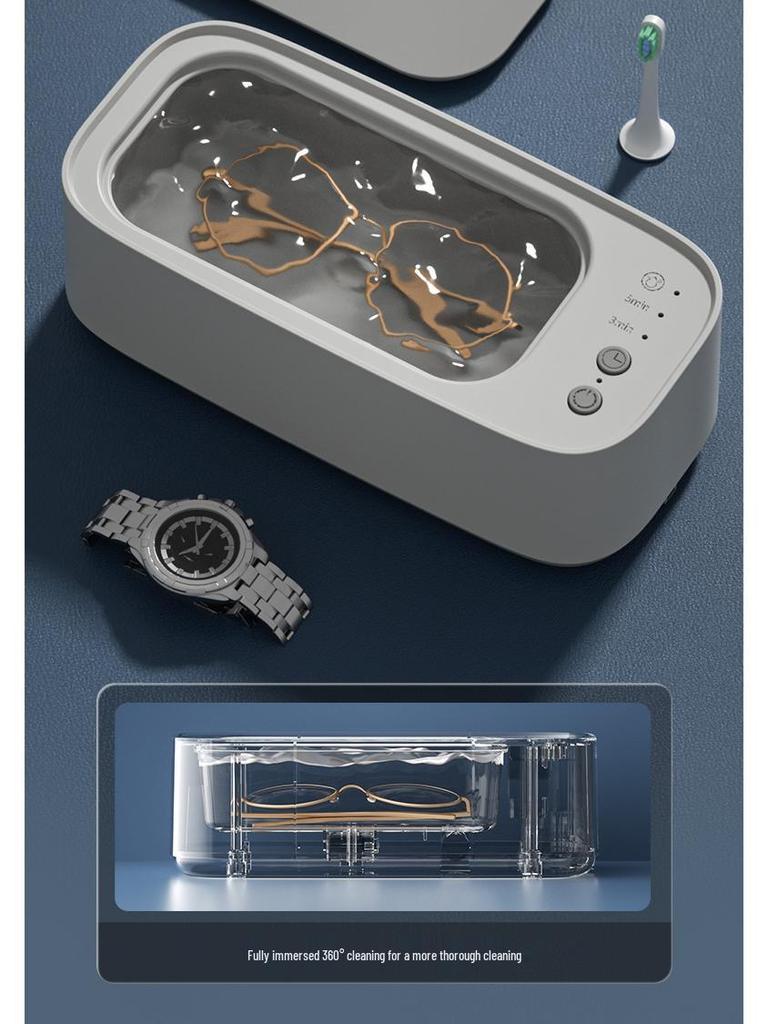 Superior Cleaning Device for Glasses, Jewelry, Watches, Toothbrushes, and Braces with Timed Household Functionality