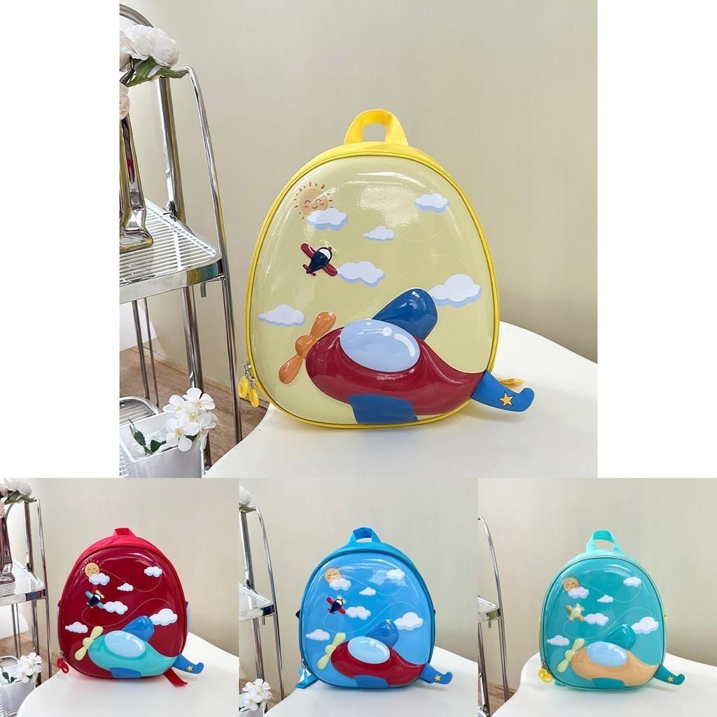 Adorable Children's Backpack For Boys And Girls Lightweight Pvc Airplane Design Perfect For Preschool And Kindergarten