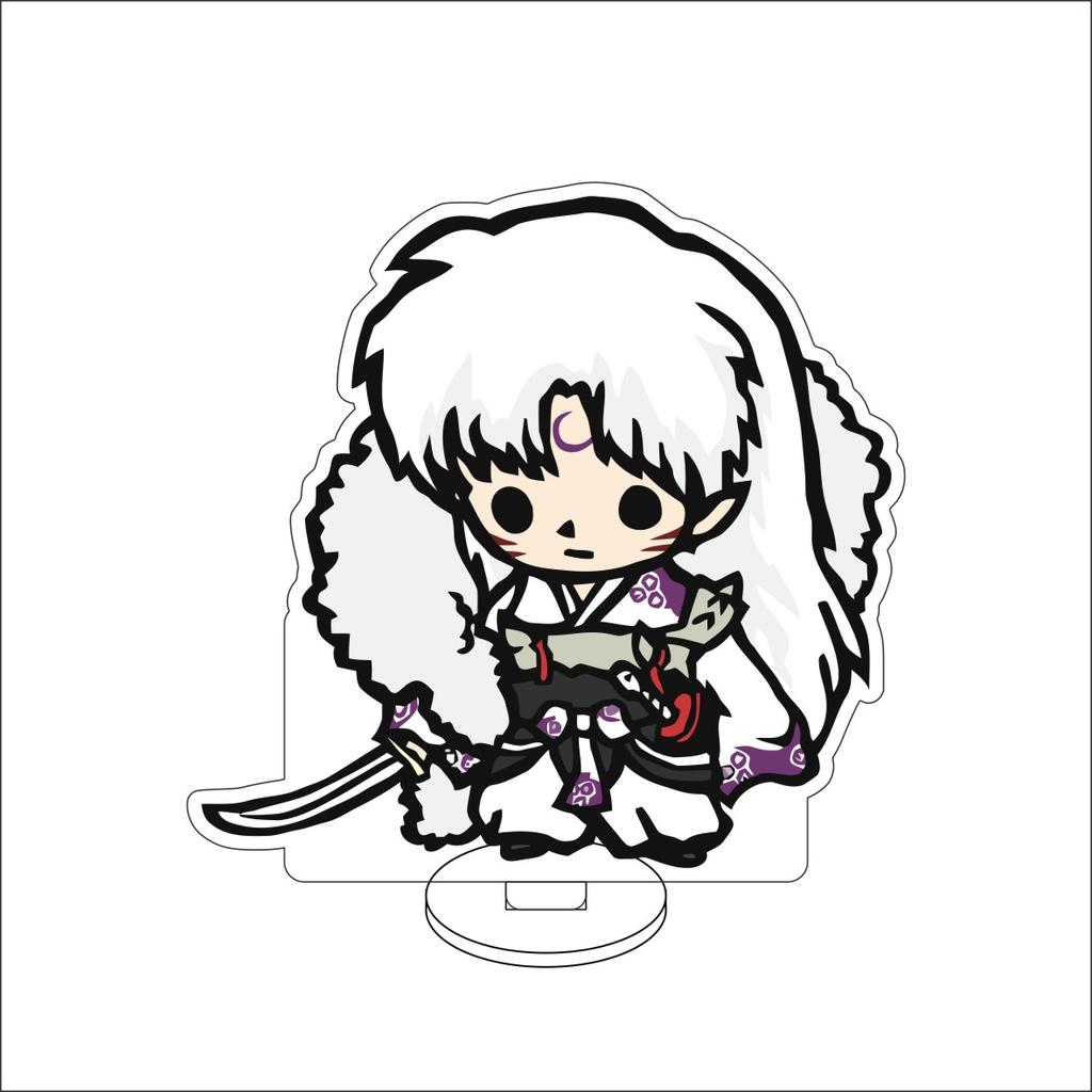 10CM Anime Inuyasha Figure Stand Model Inuyasha/Higurashi Kagome/Miroku/KiraraSesshoumar Cute Desk Decor Standing Sign Gifts