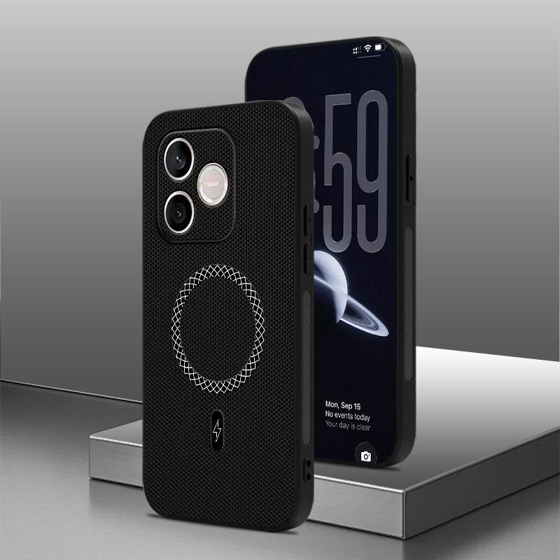 For Honor 600e / 600 Lite Case Luxury Magnetic Matte Skin-Friendly Triangular Grain Leather Cover For Shockproof For Magsafe
