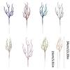 10pcs Textured Plastic Stems Glittering Christmas Picks Artficial Flower Leave Spring Festival Decoration