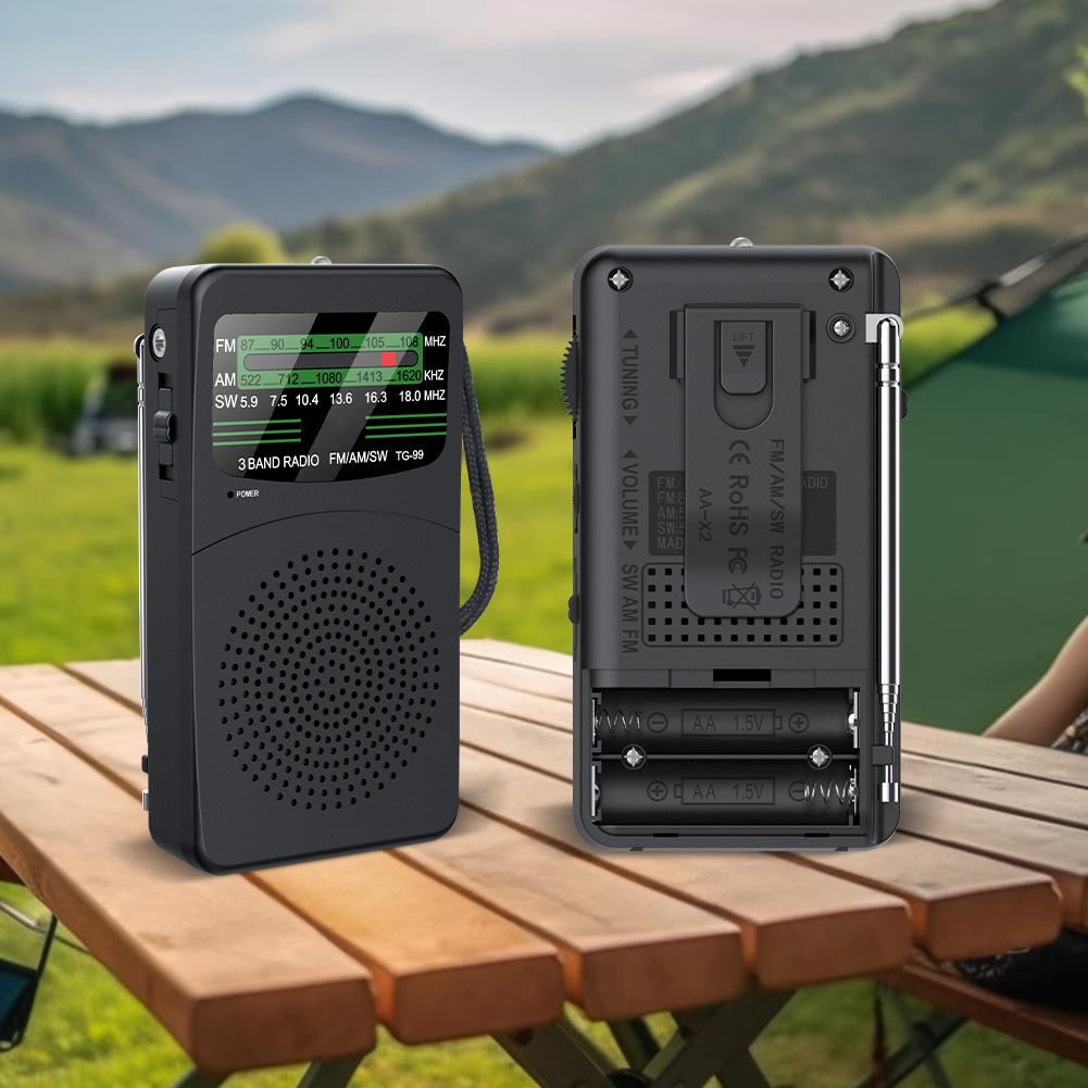 Portable AM/FM/SW Radio Battery Operated Radio with Earphone Jack for Outdoor Camping and Emergency Gifts for Seniors Elderly