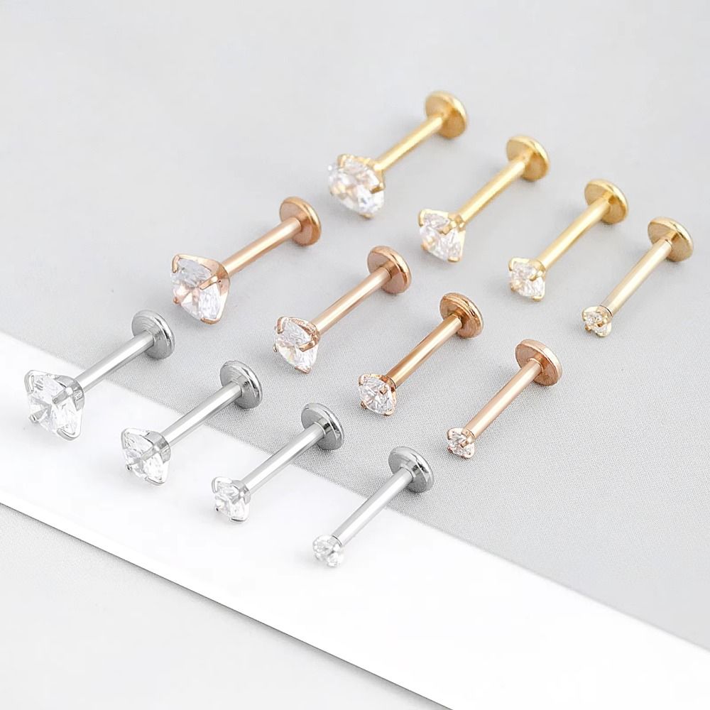 12Pcs Internally Threaded Labret Piercing Set 12 Pcs Set Body Jewelry for Women Men