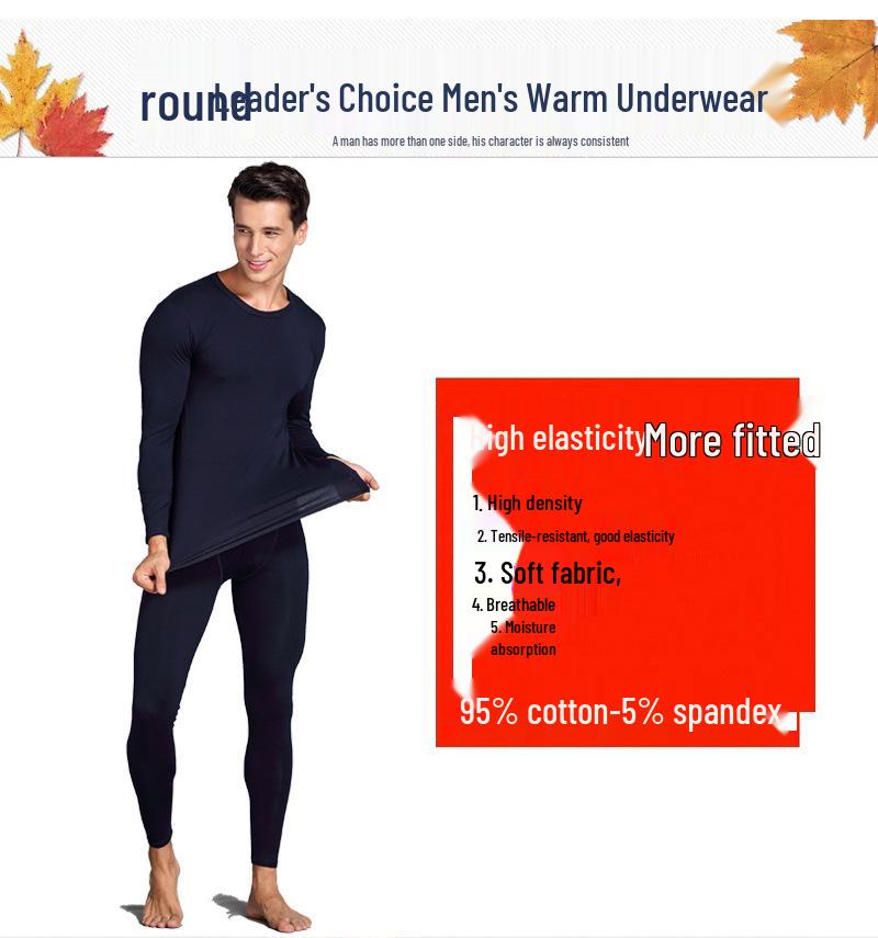 Unisex Herbst/Winter Warmes Unterwäsche-Set - Elastische Basisschicht mit Uni-Rundhalsdesign für Paare