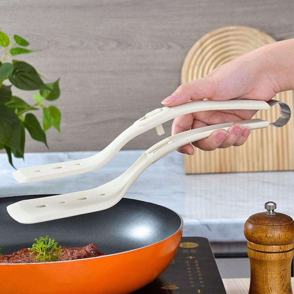Heat Resistant Egg Flipper Spatula Silicone Fried Steak Clamp Spatulas Bread Clip  Barbecue Use