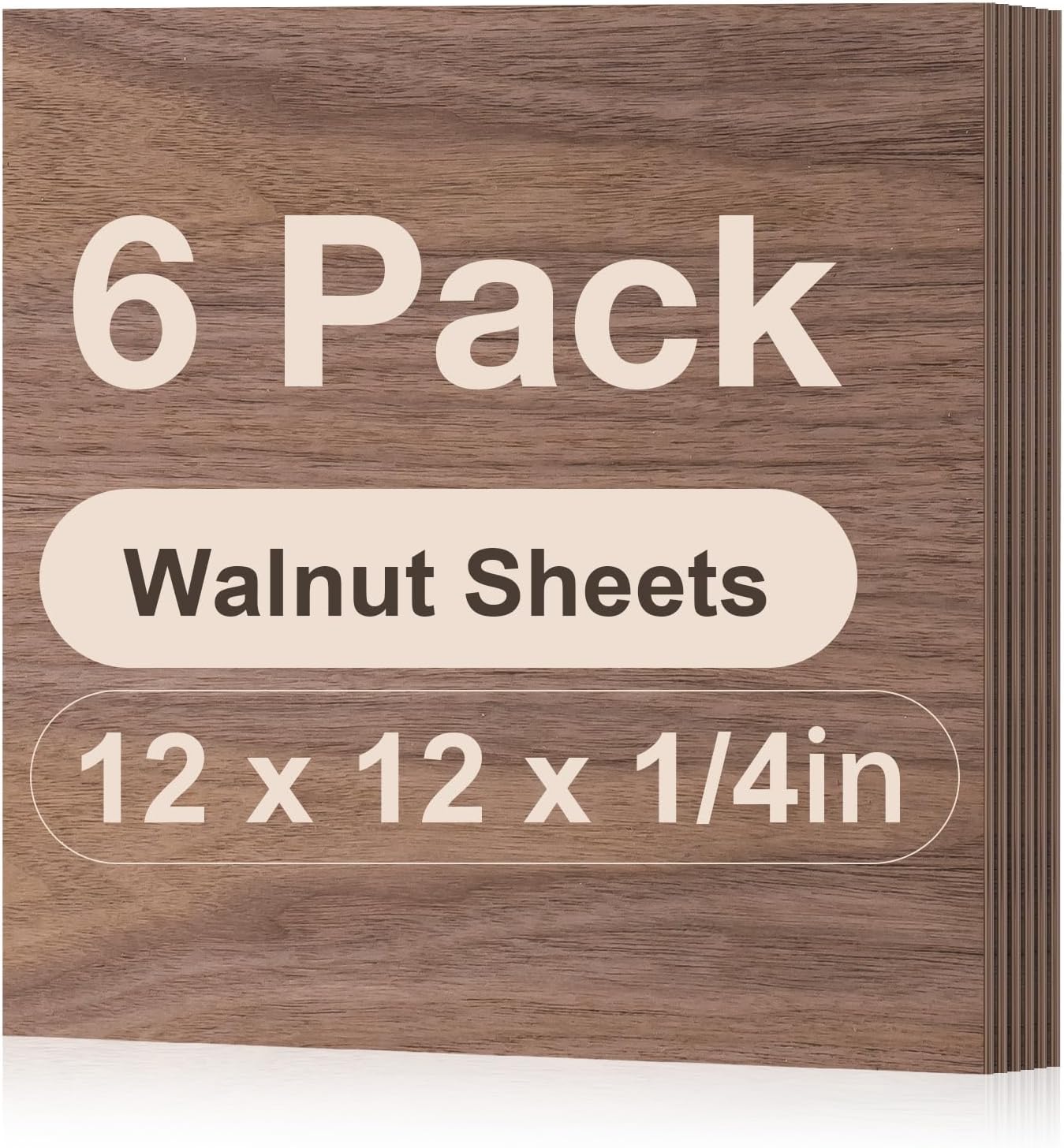 

Robotime Набор из 6 листов фанеры из грецкого ореха 12 x 12 x 1/4 дюйма 3 мм фанера для лазерной резки гравировки и выжигания по дереву для поделок