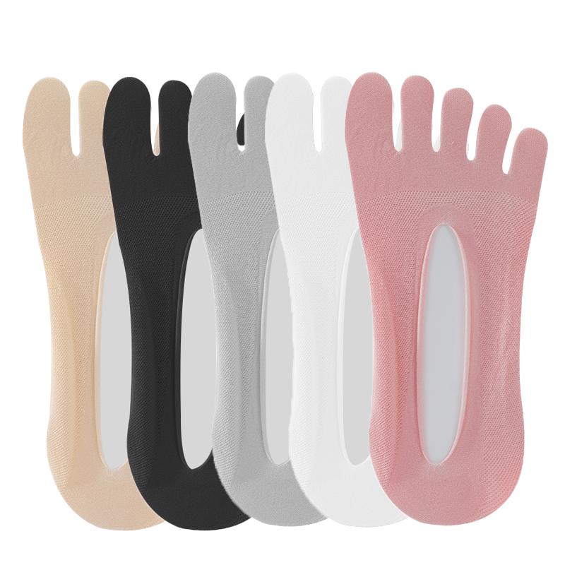 

3/5 пар летних невидимых носков с пальцами для женщин и девушек, хлопковые, тонкие, однотонные, мягкие, с мелким вырезом, дышащие, дезодорирующие, носки-невидимки с 5 пальцами 5 Pairs