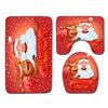 Christmas Waterproof Shower Curtain Four-Piece Floor Mat Combination Set Household Door Mat Bedroom Living Room Carpet