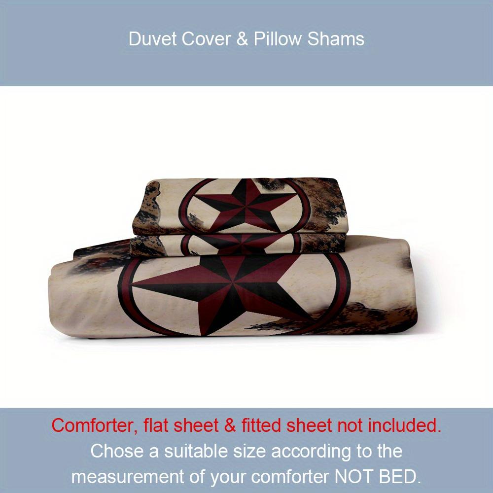 3pcs Duvet Cover Set, Rustic Western Cowboy Knight Printed Bedding Set, Soft Comfortable Duvet Cover, For Bedroom, Guest Room