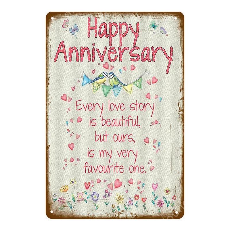 Happiness Is Love Metal Poster Tin Signs Plate Wall Decoration Vintage Art Painting Family Kitchen Rule Plaque Home Decor YJ155