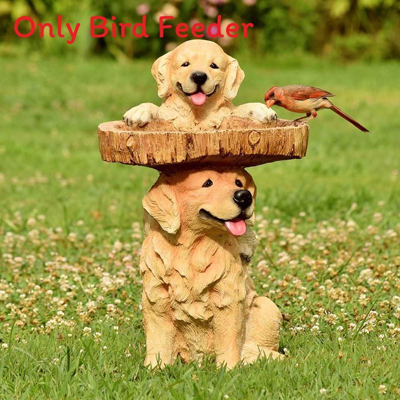 Garden Animal Resin Bird Feeder With Decorative Sculpture For Outdoor Water Features