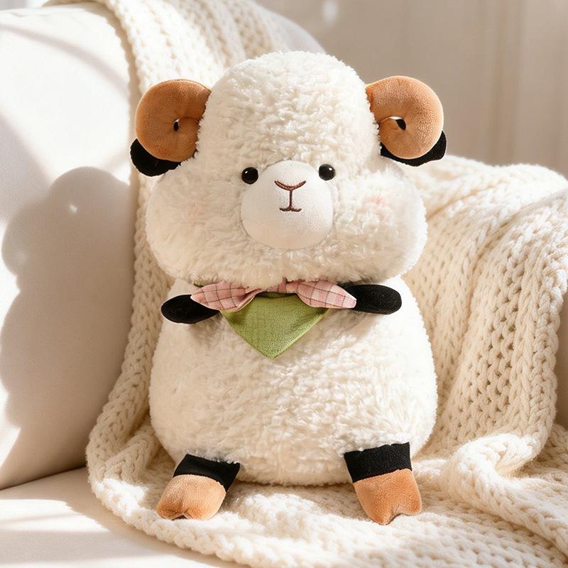 Adorable Cartoon Sheep Plush Toy - Girly Heart Cushion Companion