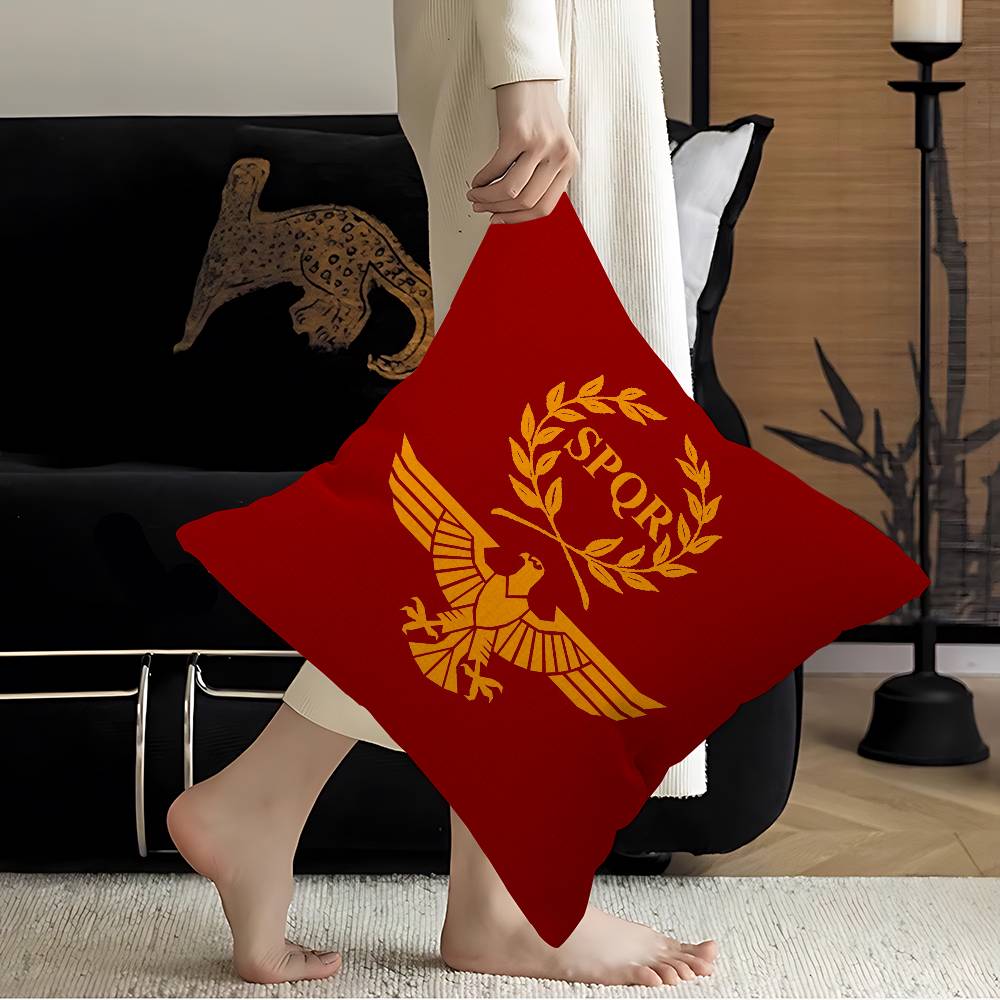 Roman SSPQRs Logo Pillowcase Toon Gift Cushion Cover Bedroom Home Sofa Chair Seat Decor Pillow Case