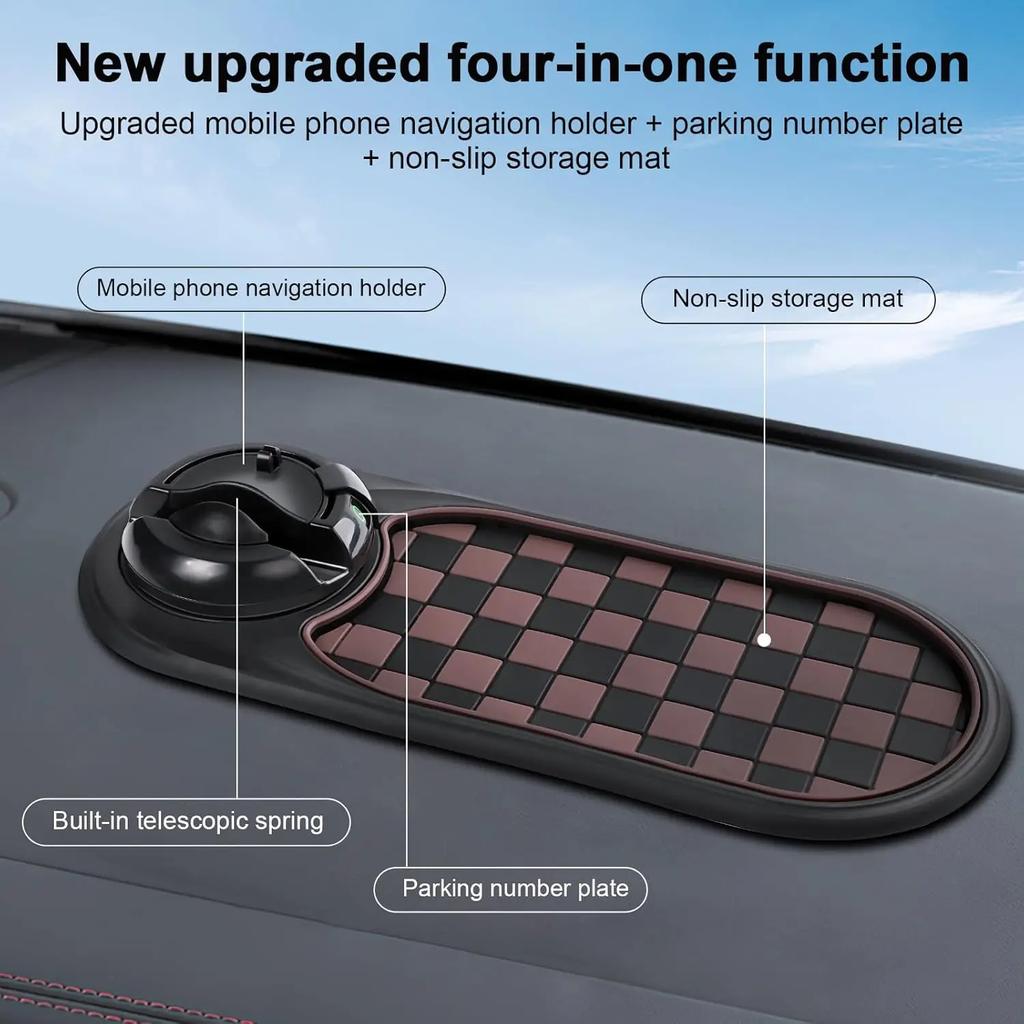 Handyhalterung Auto Armaturenbrett Anti-Rutsch-Matte 360° Drehung Universelle Halterung Parknummernschild Multifunktionale Innenraumzubehör