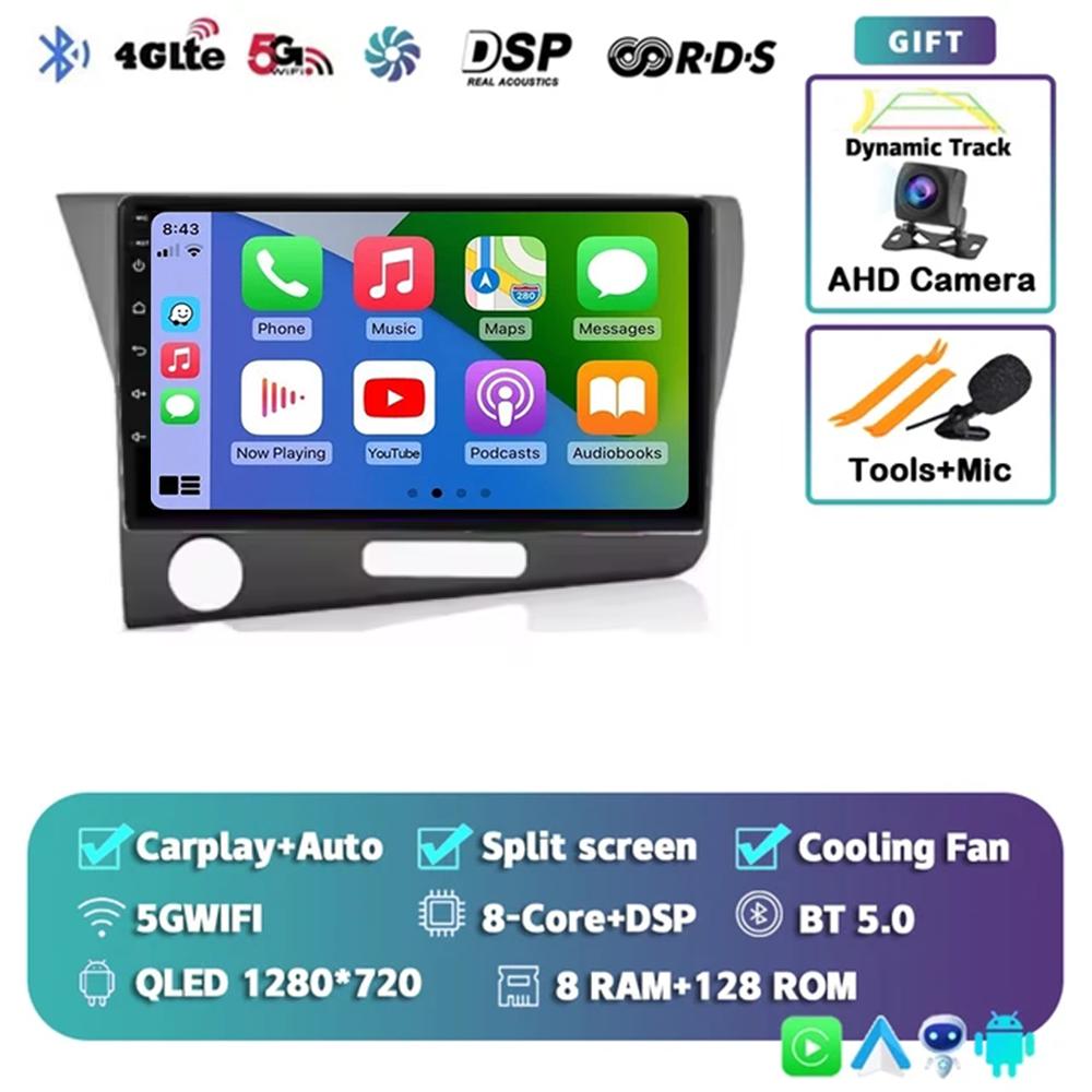 2Din 9 '' Android 14 Carplay Auto For Honda CRZ 2010 - 2016 Car Multimedia Radio Player GPS Navigation 4G+WIFI Audio DSP Stereo