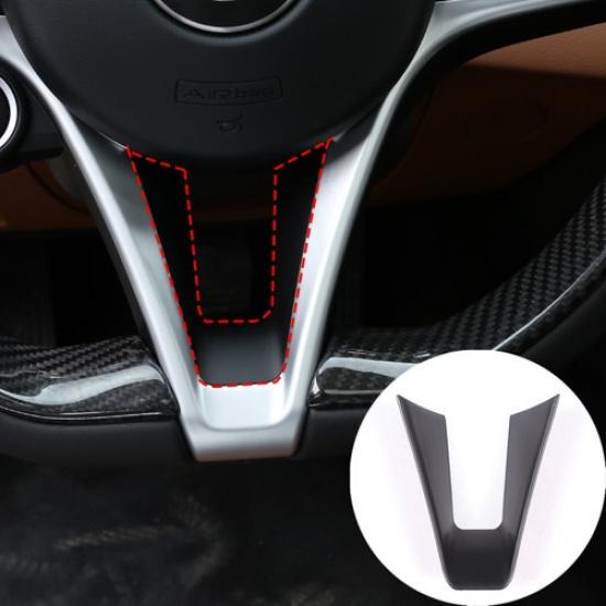 For Alfa Romeo Giulia 2017-19 Matte Black Car Steering Wheel U-Shaped Cover Trim