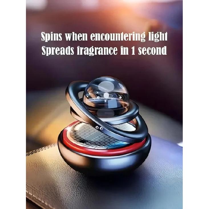 Solar-powered aromatherapy car accessory: double-hanging crystal ball aromatherapy perfume ornament, a creative decoration