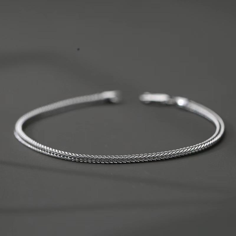 Chunky Foxtail 3mm Men's Snake Bone Bracelet in Trendy Hip Hop Style.