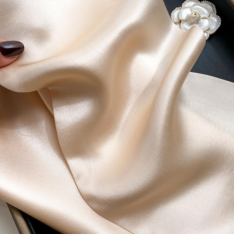 Solid 100% Natural Real Silk Scarf Women Bandana Square Scarves Wrap Kerchief Mulberry Spring Fashion Luxury High Quality Hijab