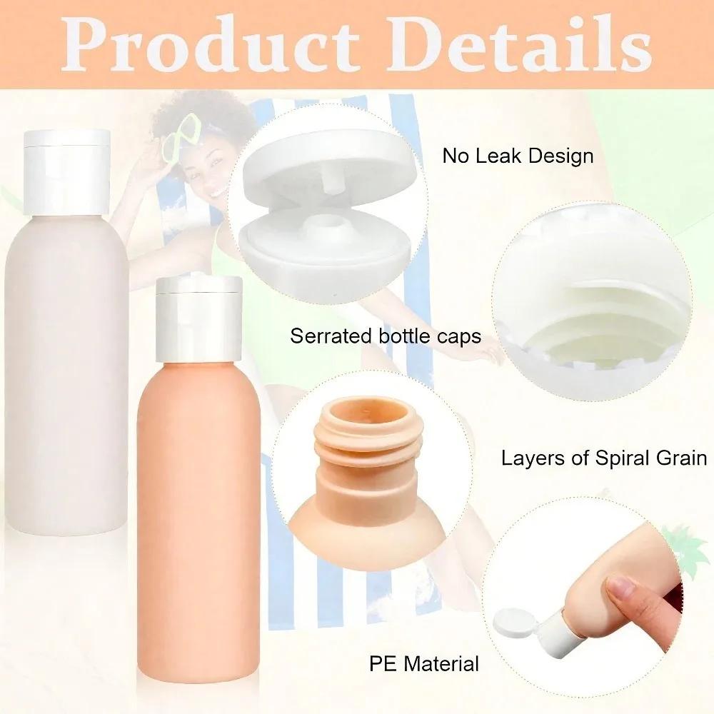 4Pcs 50ml Leakproof Travel Bottles Set Refillable TSA Approved for Shampoo Lotion Gel Hand Sanitizer Toiletries