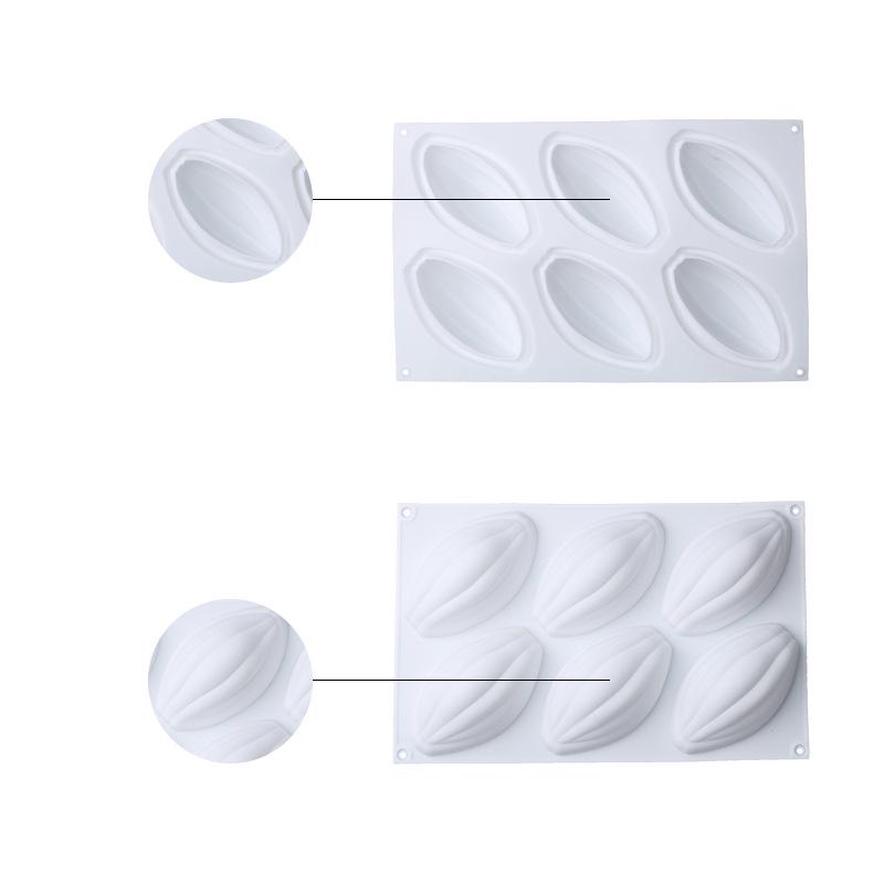 Cacao Fruit Mousse 6-Cavity Silicone Cake Mold for French Desserts