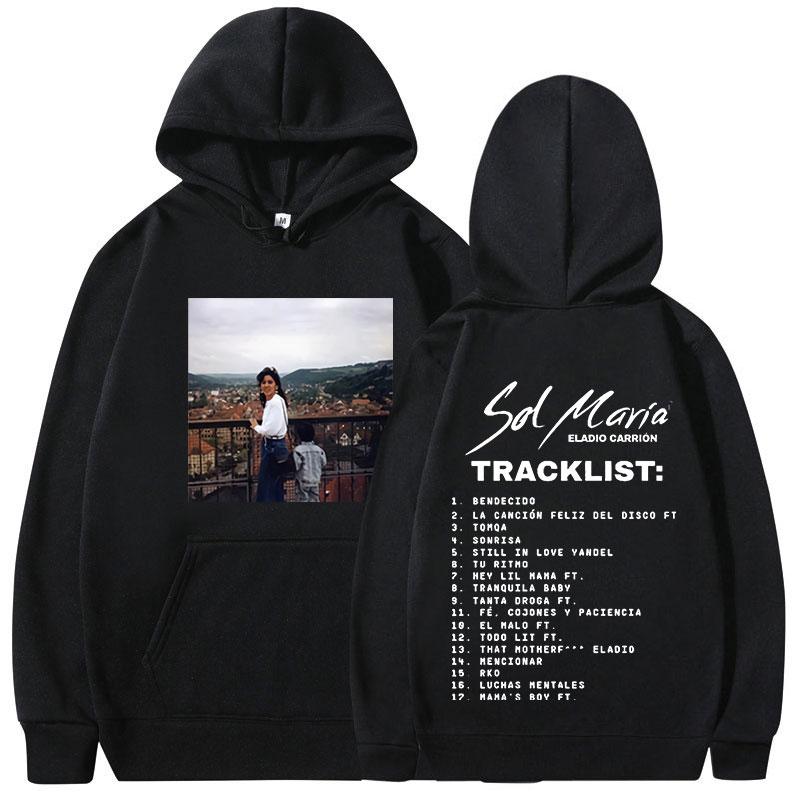 Eladio Carrion Sol Maria Music Album Hoodie Men Clothes Fashion Hip Hop Oversized Sweatshirts Loose Casual Long Sleeve Pullovers