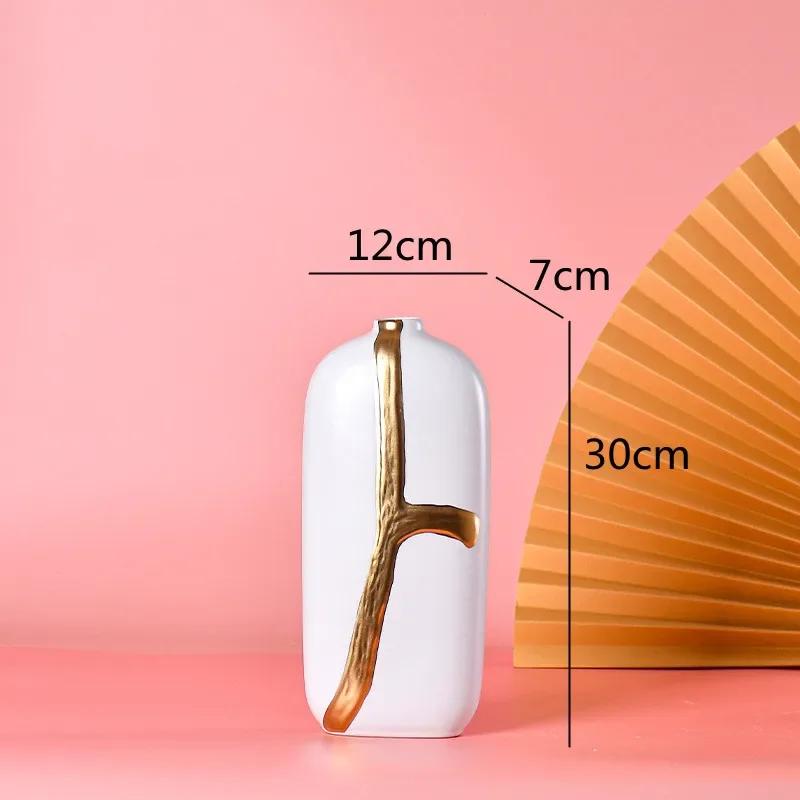 Gilded Graffiti Ceramic Vases, Flower Arrangements, Hydroponic Accessories, Ceramic Craft Decorations, Home Decor, Vases